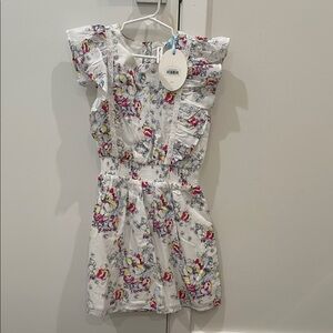 Disney X Janie And Jack - Alice In Wonderland White Cotton Dress - Size 7